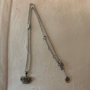 Vintage Juicy Couture Silver Crown Pendant Necklace